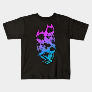 Skulls Abstract - Blue and Purple Kids T-Shirt